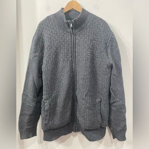 Emanuel Ungaro Cardigan sweater Jacket Sherpa Heathered Grey in size XL